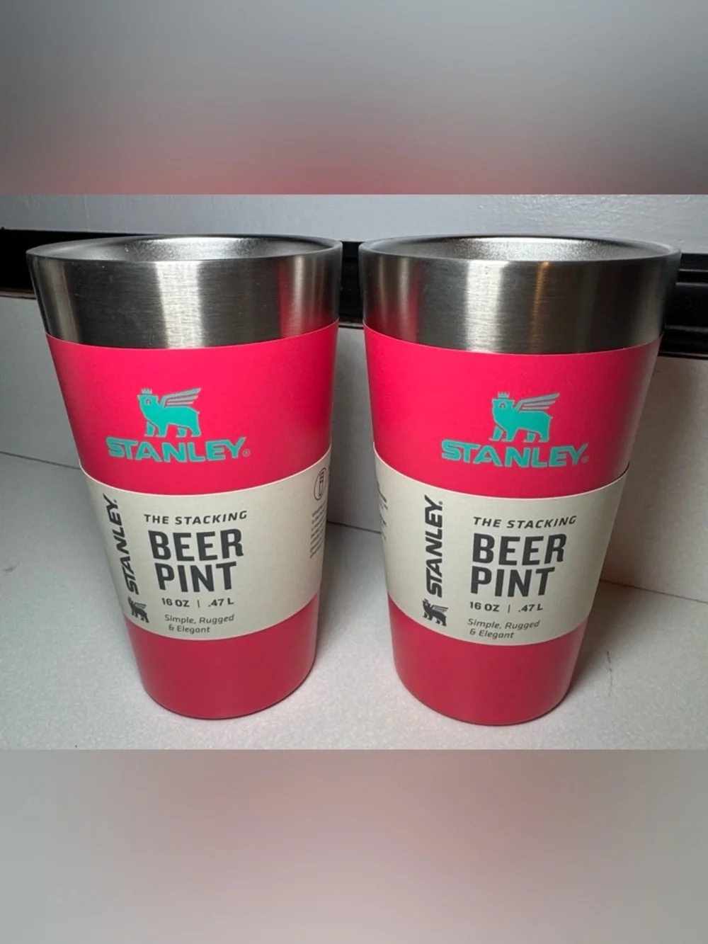 ✨🆕 Stanley Adventure Stacking Passion Pink Beer Pint Set - Picture 1 of 4